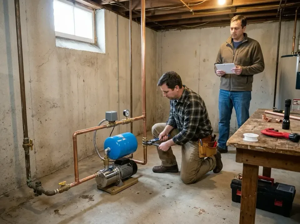 Plumber — Indoor Plumber — Indoor — Plumber, Technician, Water Booster Pump, Indoor, Plumbing